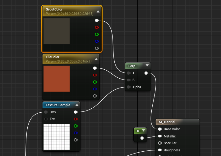 lerp node hooked up